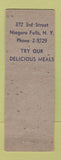 Matchbook Cover - Glass Bar Niagara Falls NY