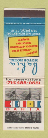 Matchbook Cover - Bahia Motor Hotel San Diego CA