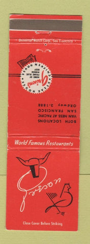 Matchbook Cover - Grison Restaurant San Francisco CA