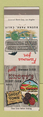 Matchbook Cover - Knott's Berry Farm Ghost Town Buena Park CA