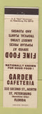 Matchbook Cover - Garden Cafeteria St Petersburg FL