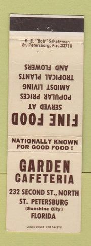 Matchbook Cover - Garden Cafeteria St Petersburg FL