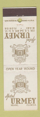 Matchbook Cover - Hotel Urmey Miami FL