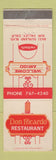 Matchbook Cover - Don Ricardo Restaurant Mexican Sun Valley CA