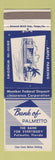 Matchbook Cover - Bank of Palmetto FL