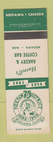Matchbook Cover - Hurrell's Bakery Coffee Bar Neepawa MB 1958