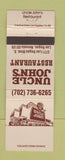 Matchbook Cover - Uncle John's Restaurant Las Vegas NV