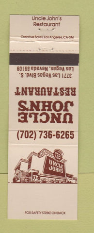 Matchbook Cover - Uncle John's Restaurant Las Vegas NV
