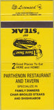 Matchbook Cover - Parthenon Restaurant Tavern Canada NO TOWN 30 Strike