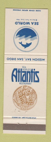 Matchbook Cover - Atlantis Restaurant Sea World Mission Bay San Diego CA