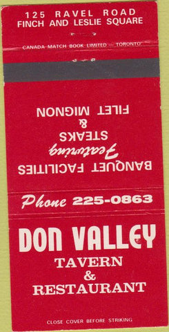 Matchbook Cover - Don Valley Tavern North York ON 30 Strike