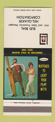 Matchbook Cover - Quaker Heating Bud Beal Heil  30 Strike