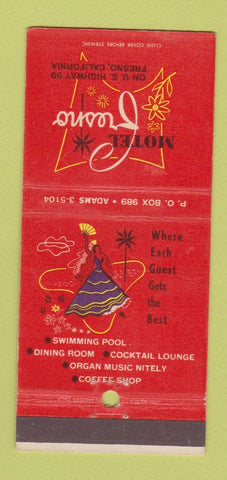 Matchbook Cover - Motel Fresno CA girlie 30 Strike