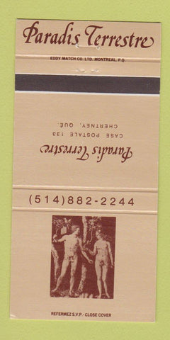 Matchbook Cover - Paradis Terrestre Chertney QC 30 Strike