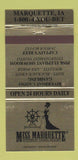 Matchbook Cover - Miss Marquette Riverboat Casino IA girlie 30 Strike