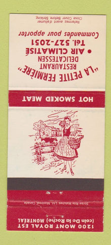 Matchbook Cover La Petite Fermiere Restaurant Deli Montreal QC girlie 30 Strike