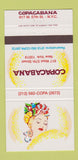 Matchbook Cover - Copacabana New York City girlie 30 Strike
