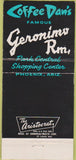 Matchbook Cover - Geronimo Room Coffee Dans Phoenix AZ 30 Strike
