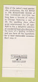 Matchbook Cover - Conrad Hilton Hotel Chicago IL Boulevard Room girlie 30 Strike