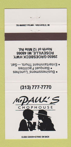 Matchbook Cover - Mr Paul's Chop House Roseville MI 30 Strike