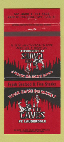 Matchbook Cover - Caves Fort Lauderdale FL caveman girlie 30 Strike