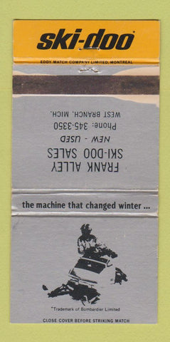 Matchbook Cover - Ski Doo Snowmobiles West Branch MI WORN 30 Strike