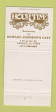 Matchbook Cover - Hour Time Howard Johnson's Lafayette IN 30 Strike