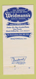 Matchbook Cover - Weidmann's Restaurant Meridian MS 30 Strike