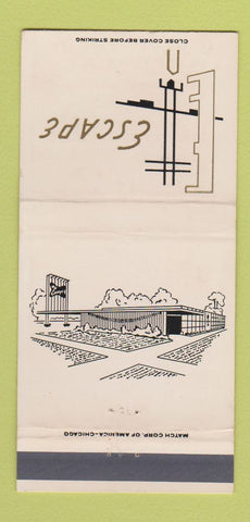 Matchbook Cover - Escape Restaurant Berwyn IL 30 Strike
