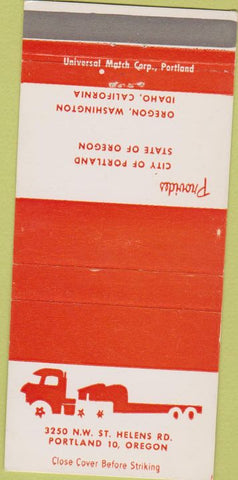 Matchbook Cover - Trucking Portland OR 30 Strike