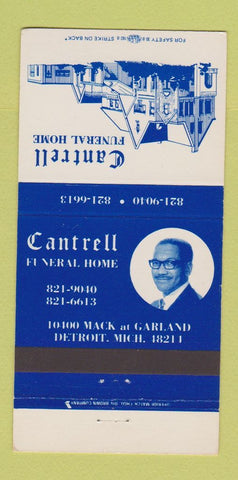Matchbook Cover - Cantrell Funeral Home Detroit MI 30 Strike