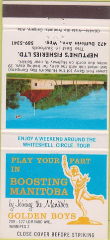 Matchbook Cover - Neptune's Fisheries Manitoba MB 30 Strike
