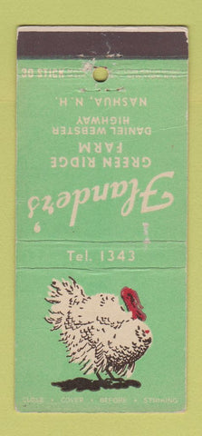 Matchbook Cover - Flander's Green Ridge Farm Nashua NH  30 Stick