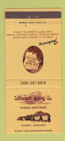 Matchbook Cover - Cattleman's Mining Restaurant Kearney NE 30 Strike