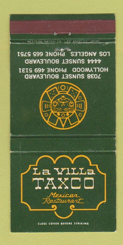 Matchbook Cover - La Villa Taxco Mexican Hollywood Los Angeles CA WEAR 30 Strike