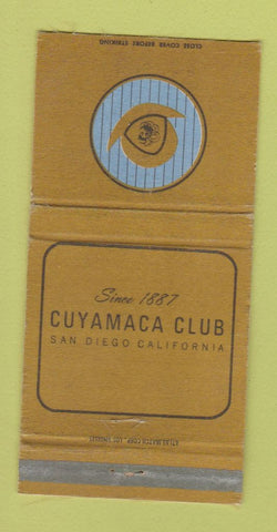 Matchbook Cover - Cuyamaca Club San Diego CA WEAR 30 Strike