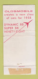 Matchbook Cover - 1958 Oldsmobile Daniels Colorado Springs WORN 30 Strike