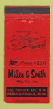 Matchbook Cover - Miller Smith Manufacturing Albuquerque NM 30 Strike