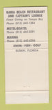 Matchbook Cover - Bahia Beach Resort Ruskin FL Quality Courts 30 Strike