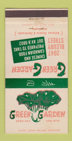 Matchbook Cover - Green Garden Chinese Restaurant Montreal QC 30 Strike