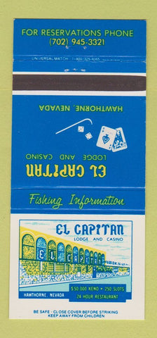 Matchbook Cover - El Capitan Lodge Casino Hawthorne NV 30 Strike