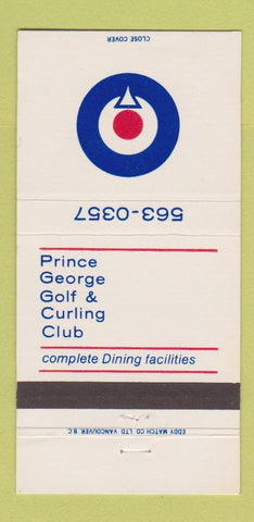 Matchbook Cover - Prince George Golf Curling Club BC 30 Strike