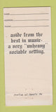 Matchbook Cover - Pierce Street Annex San Francisco CA 30 Strike