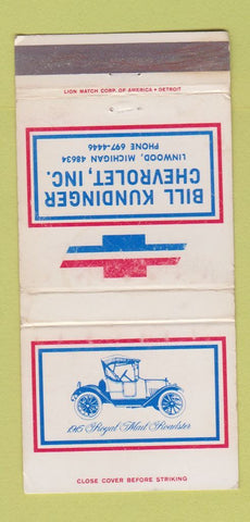 Matchbook Cover - Bill Kundinger Chevrolet Linwood MI WORN 30 Strike
