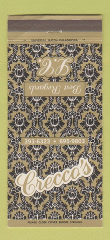 Matchbook Cover - Crecco's Restaurant WEAR 30 Strike