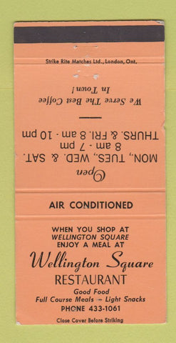 Matchbook Cover - Wellington Square Restaurant London? ON? WEAR 30 Strike