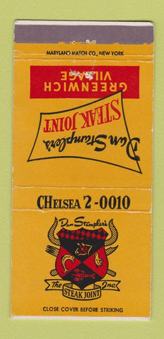 Matchbook Cover - Don Stampler's Steak Joynt New York City WEAR 30 Strike