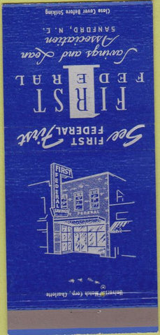 Matchbook Cover - First Federal Savings Loan Sanford NC  30 Strike