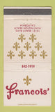 Matchbook Cover - Francois Restaurant Huntington Beach CA 30 Strike