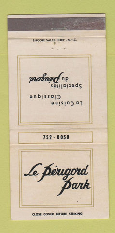 Matchbook Cover - Le Perigord Park New York City WEAR 30 Strike